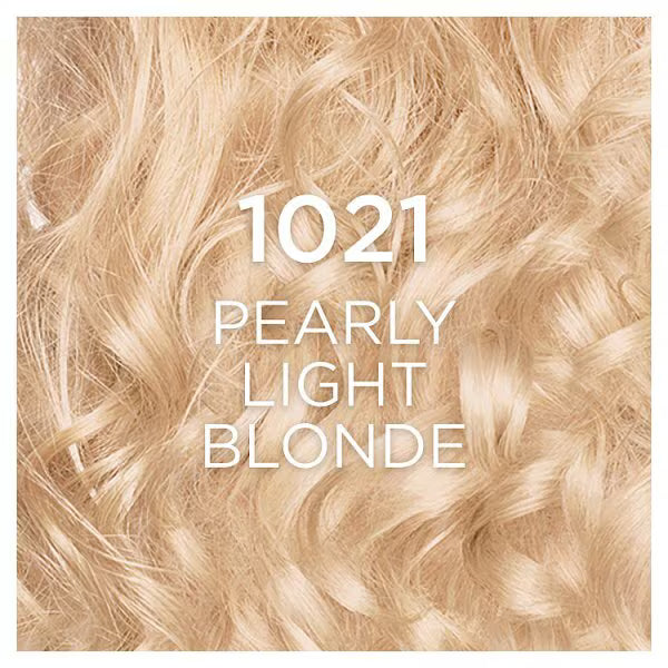 L'Oréal pearly light blonde hair dye kit 1021, imported from the UK