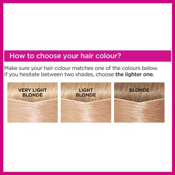 L'Oréal pearly light blonde hair dye kit 1021, imported from the UK