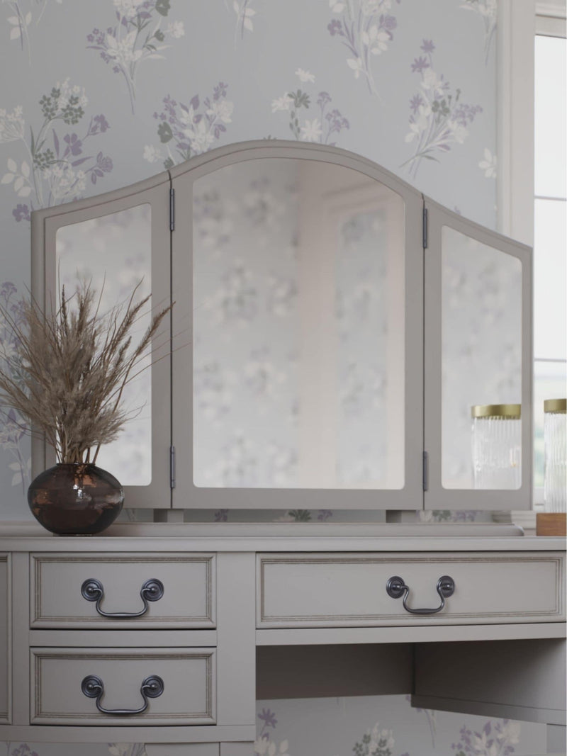 Laura Ashley Dove Grey Clifton Dressing Table Mirror 57x80x17cm, UK version