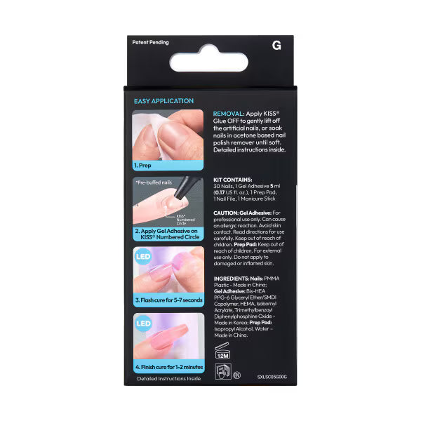 DNR Kiss X-Tend gel nail extensions flowers 32pcs - British product