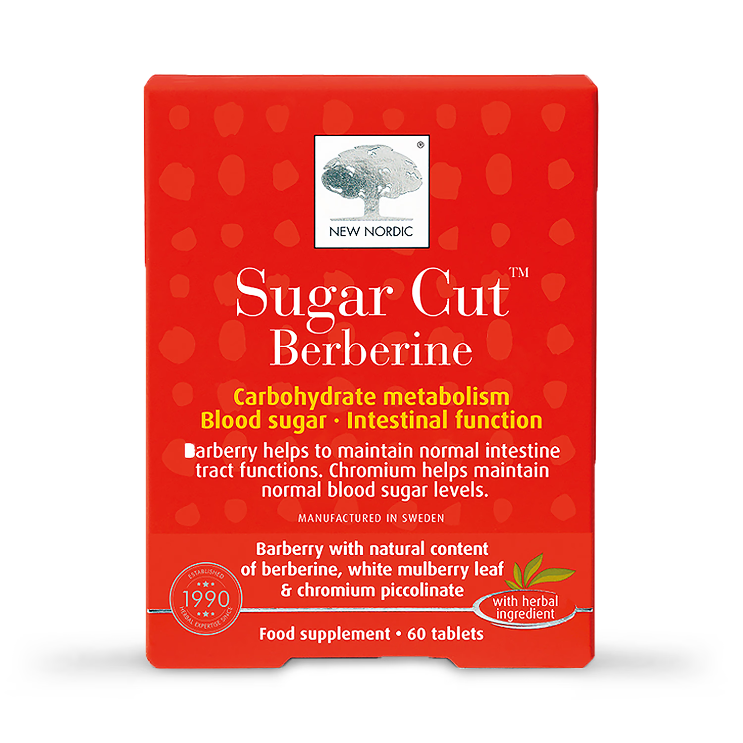 New Nordic Sugar Cut Berberine 60 tablets, imported from the UK