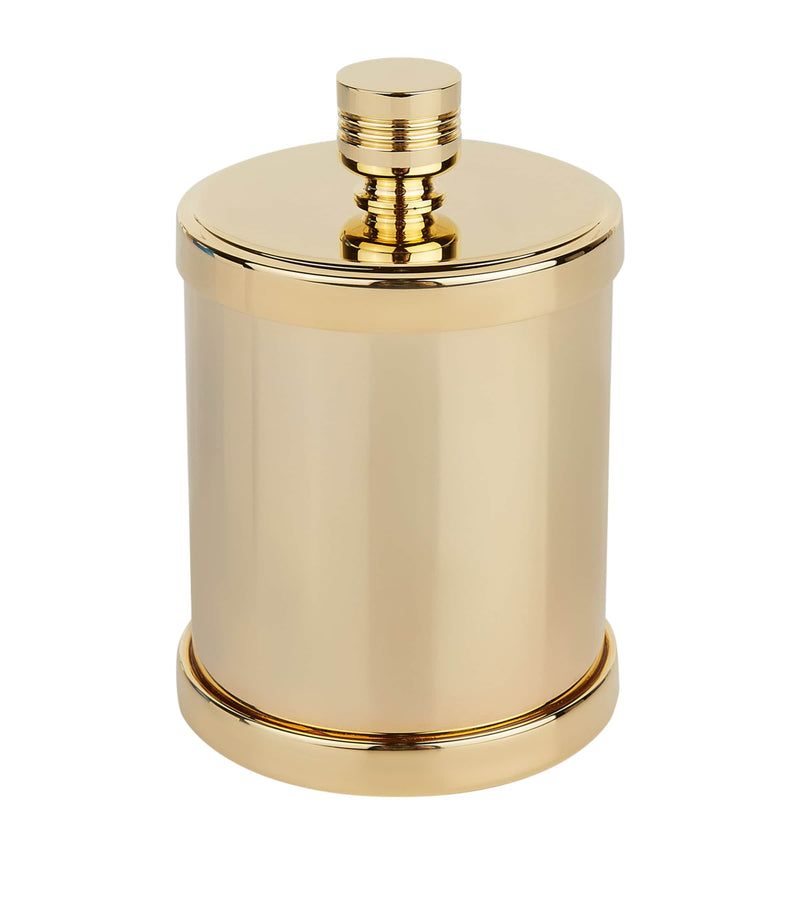 ZODIAC Cylinder Gold-Plated Cotton Bud Jar
