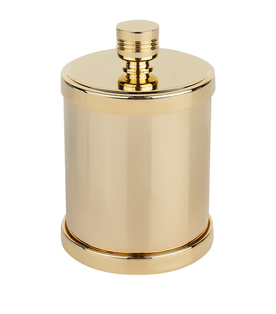 ZODIAC Cylinder Gold-Plated Cotton Bud Jar