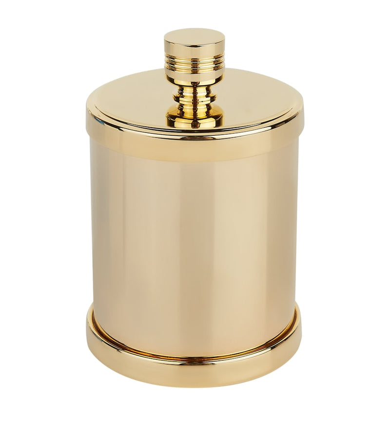 ZODIAC Cylinder Gold-Plated Cotton Bud Jar