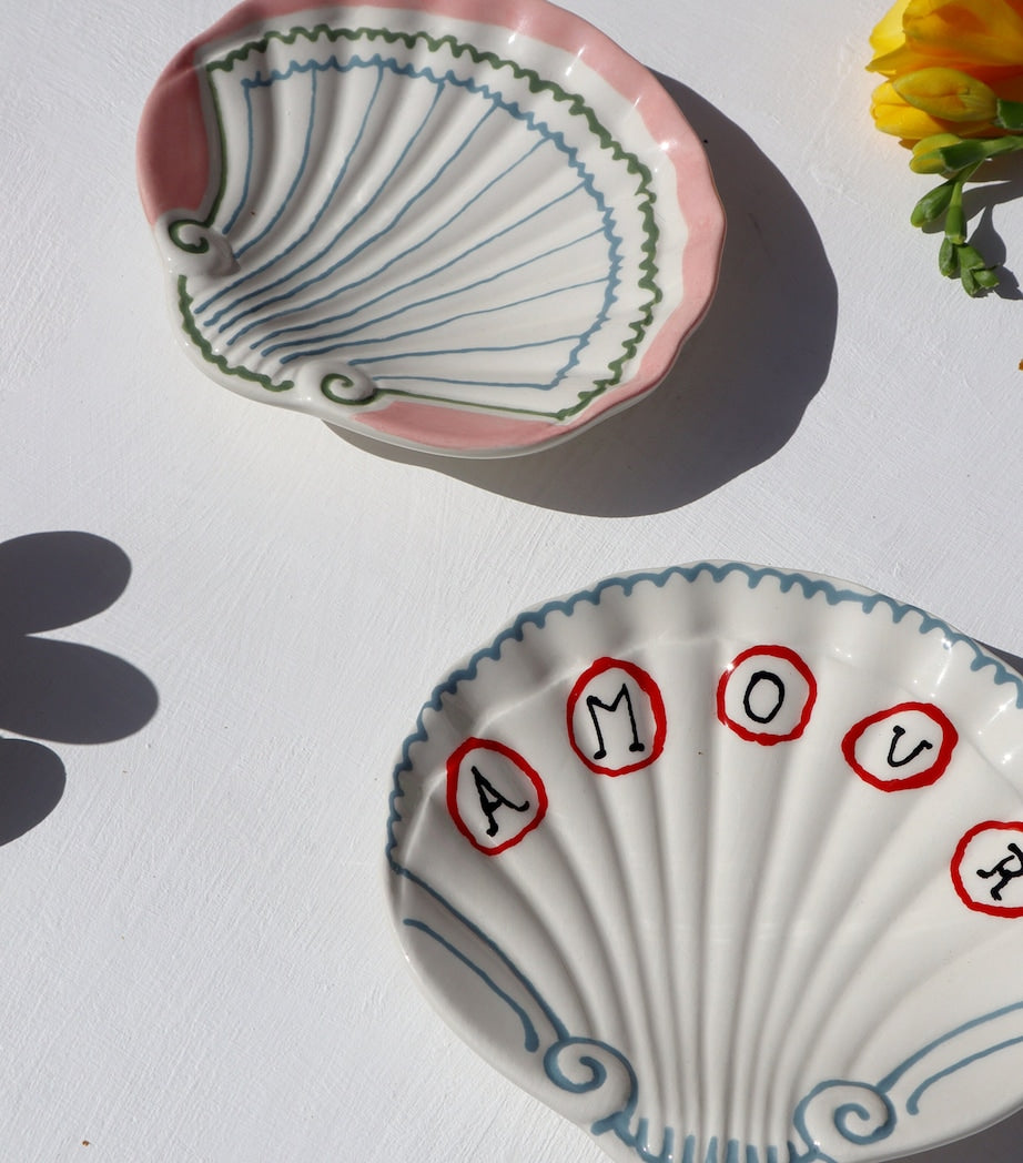 LAETITIA ROUGET Set of 2 Amour Shell Trinket Trays (12cm)