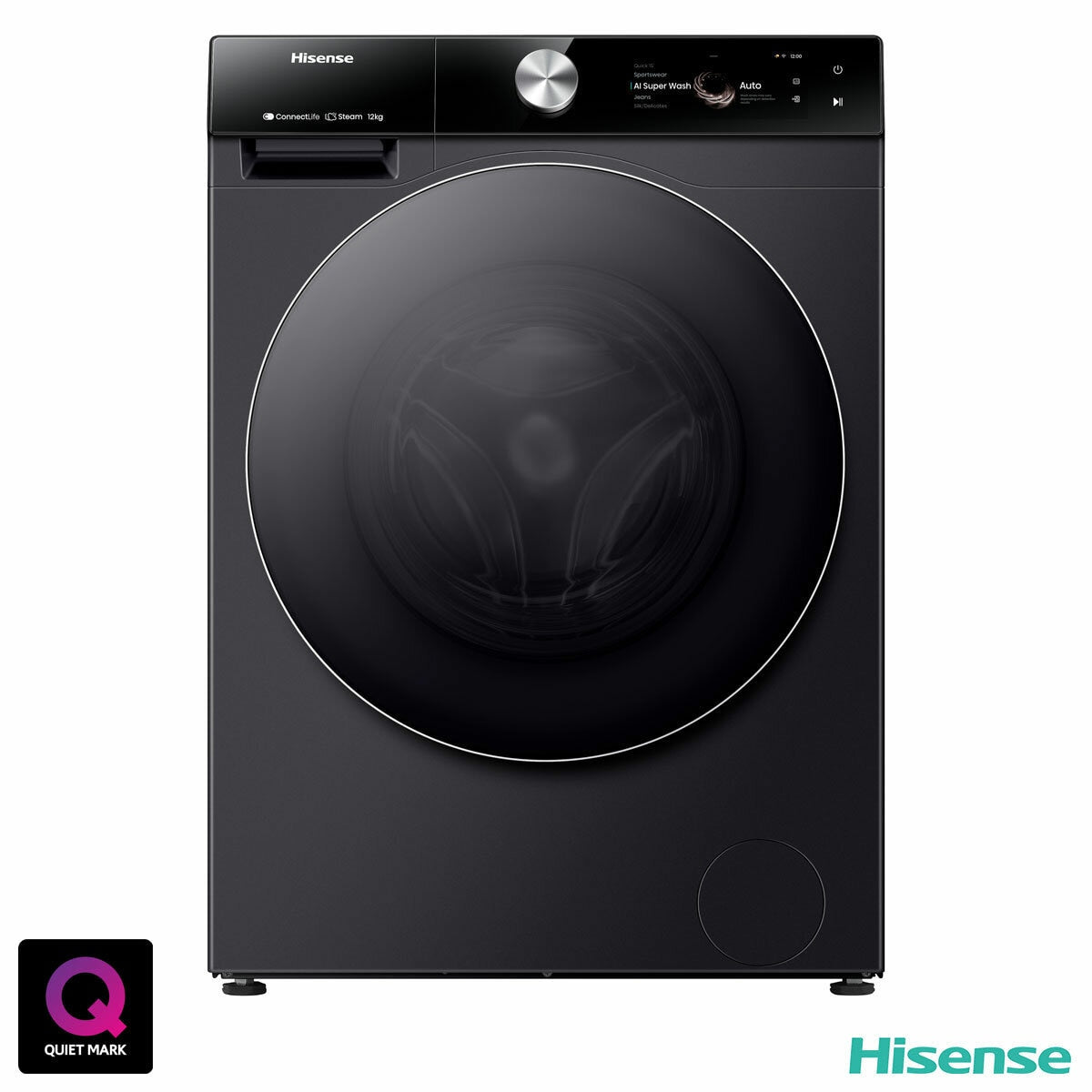 Hisense WF7S1247BB Washing Machine Black 12kg, UK version