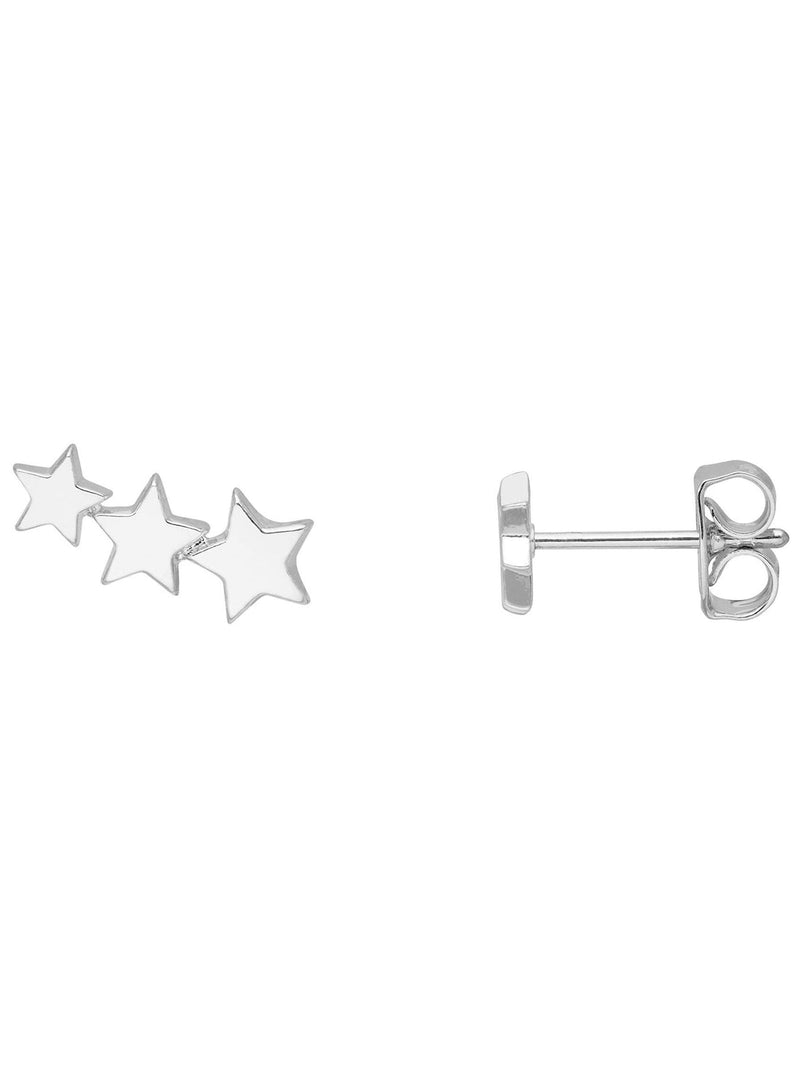 Estella Bartlett silver trio star ear studs - British product