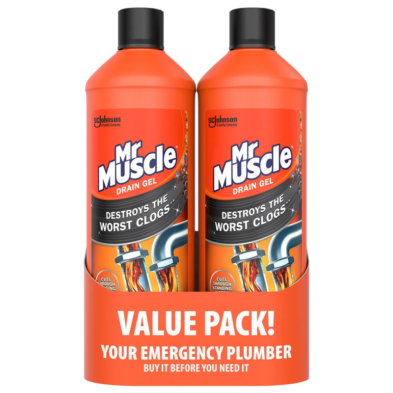 Mr Muscle drain gel 2x1L, imported from the UK