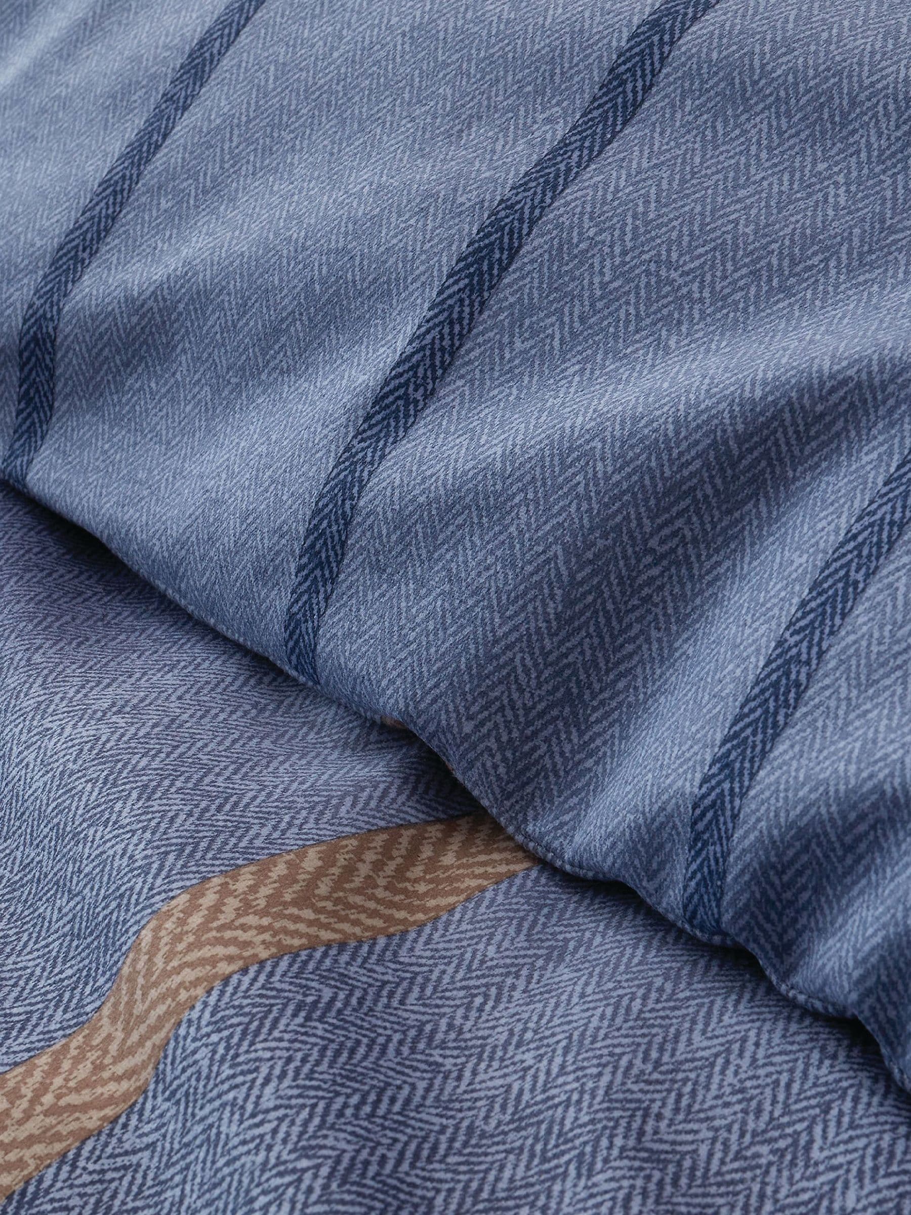 Catherine Lansfield Blue Supersoft 100% Brushed Cotton Melrose Tweed Check Duvet Cover Set