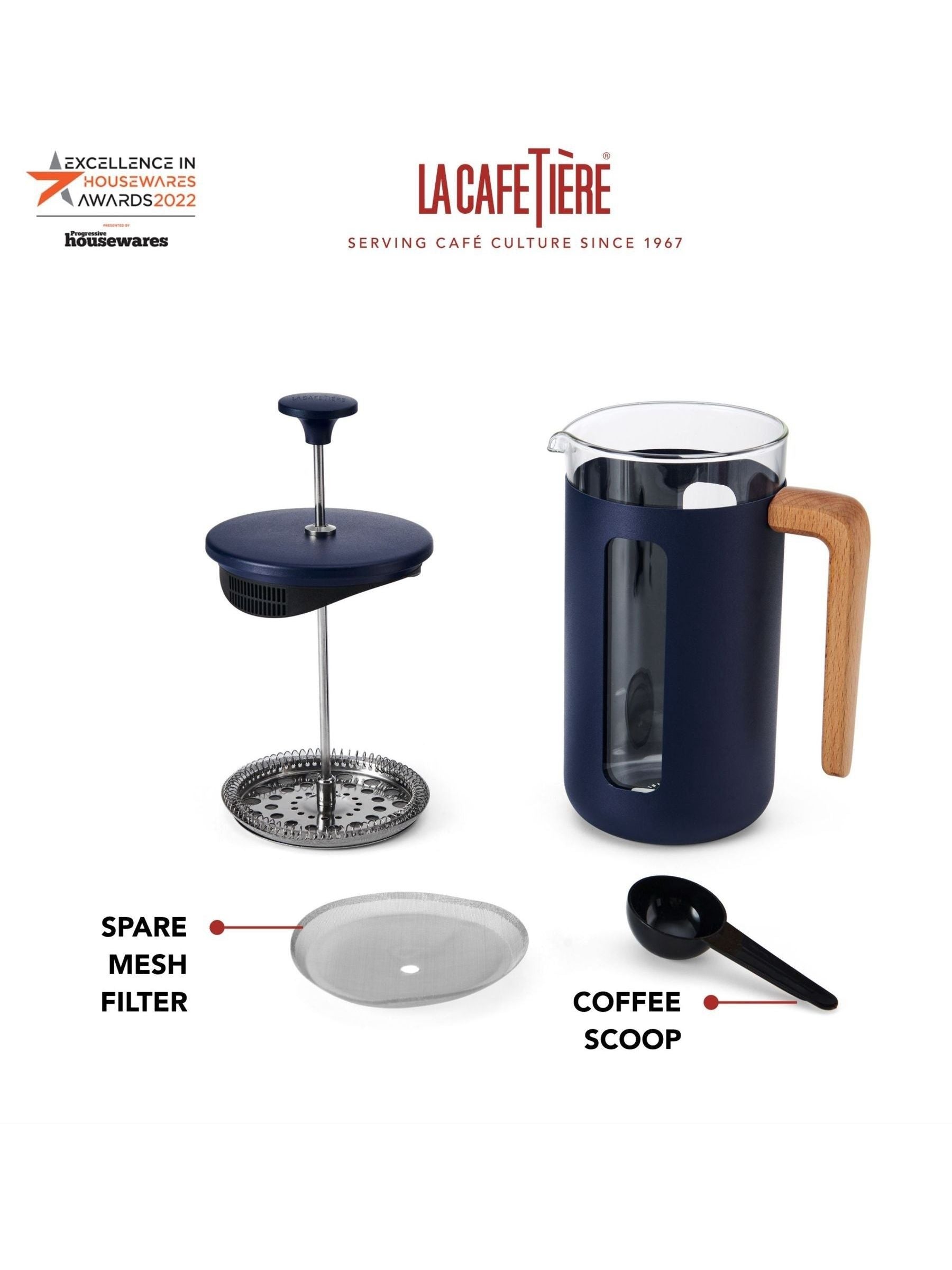 La Cafetiere Blue Pisa 8 Cup Cafetiere, UK version
