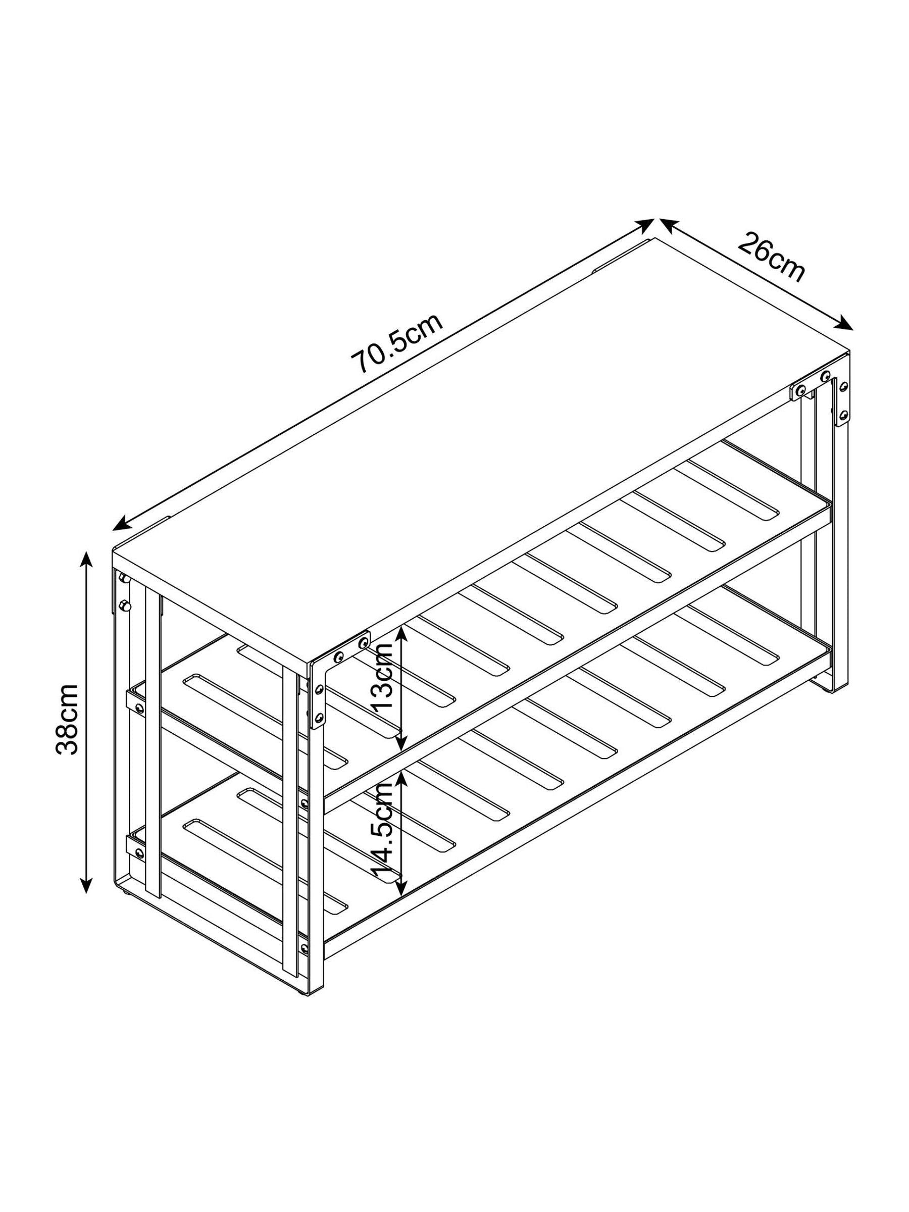 Dark Bronx 3 tier shoe storage console 70.5x26x38cm - British product