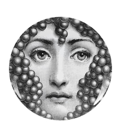 Plaque Murale Décorative avec Design Visage de Cantatrice, Diamètre 26cm