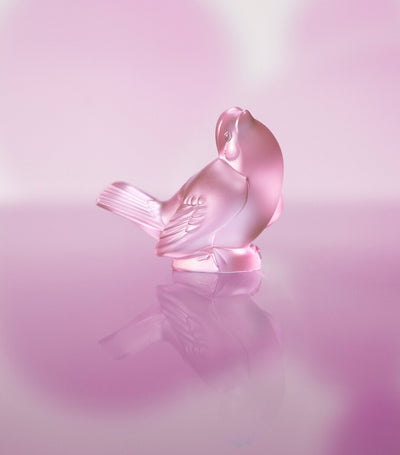 Rose Nebula Sparrow Crystal Sculpture 8.5cm x 10.5cm x 6cm
