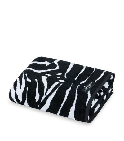 Dolce&Gabbana Casa Cotton Zebra Print Hand Towel 60cm x 110cm
