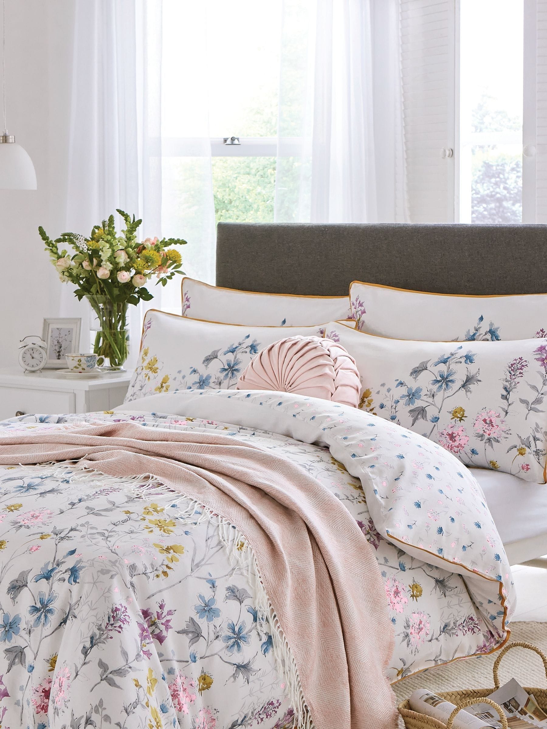 Laura Ashley Yellow Wild Meadow duvet cover and pillowcase set, UK version