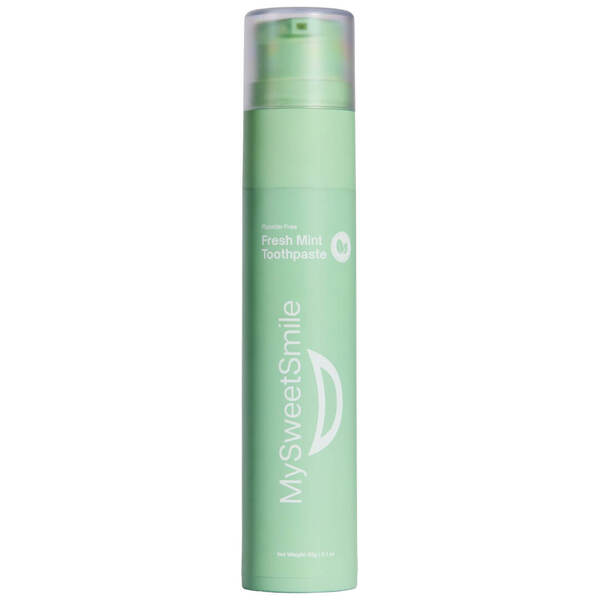 MySweetSmile Fresh Mint Fluoride Free Toothpaste, imported from the UK