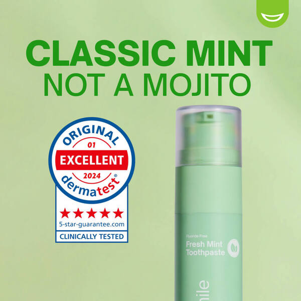 MySweetSmile Fresh Mint Fluoride Free Toothpaste, imported from the UK
