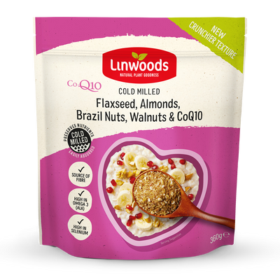 Mélange de graines et de noix moulues Linwoods aux graines de lin, amandes, noix du Brésil et noix et CoQ10 360g