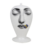 Porcelain Flower Vase with Viola Face Design, 30cm