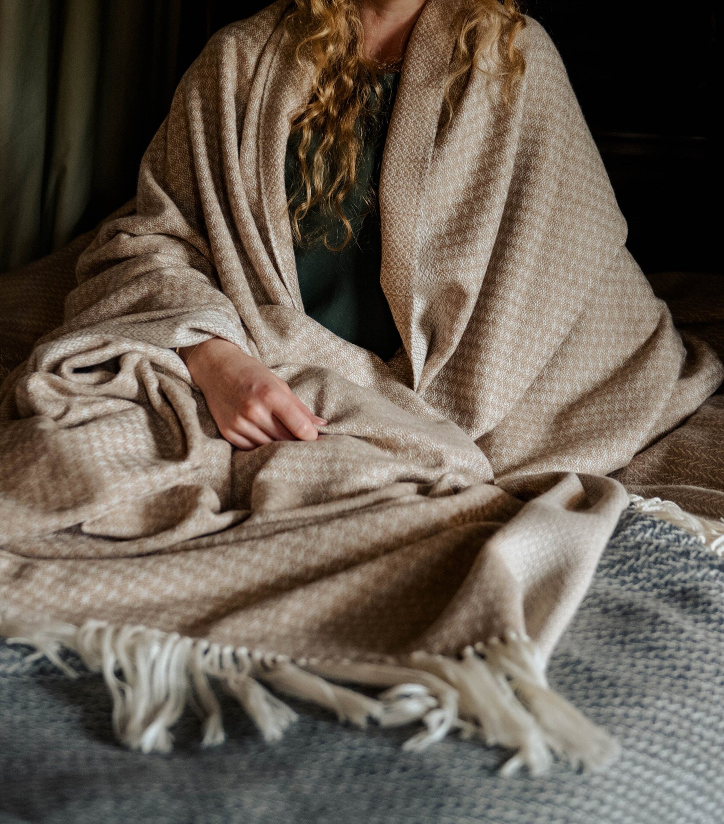 Araminta Campbell Alpaca-Blend Willow Throw (150cm x 230cm)