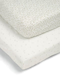Mamas & Papas Seedling Cream 2-pack cotbed fitted sheets, imported from the UK