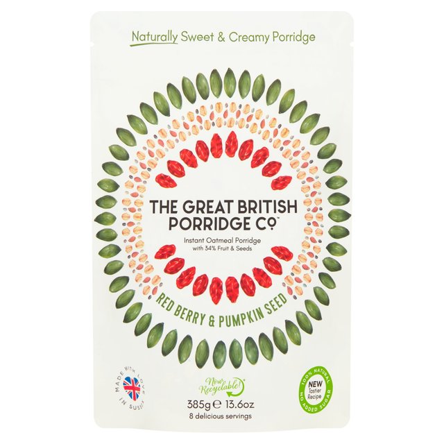 The Great British Porridge Co Red Berry & Pumpkin Seed Instant Porridge   385g GOODS M&S   