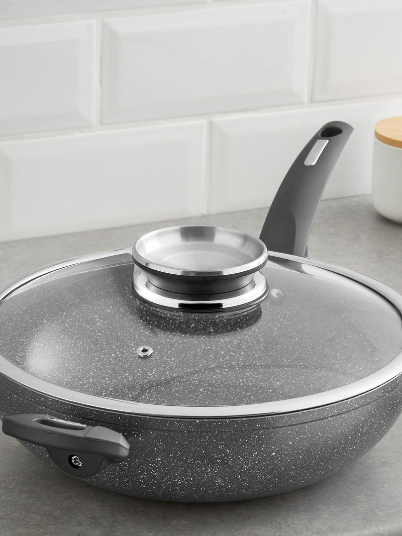 Tower Grey Cerastone Forged Wok 30cm (British brand)