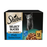 Sheba cat food fish selection gravy 12x85g pouches (British brand)