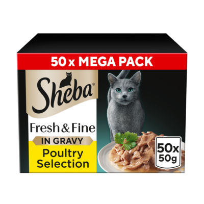 Sheba Fresh wet cat food Poultry In Gravy 50 Pack (British brand)
