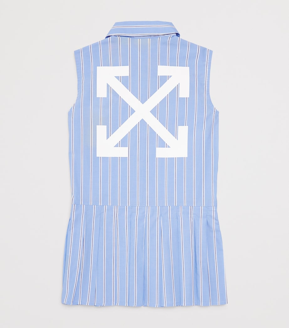 Off-White Kids cotton stripe arrows dress 4-12+ years, imported from the UK