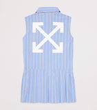 Off-White Kids cotton stripe arrows dress 4-12+ years, imported from the UK