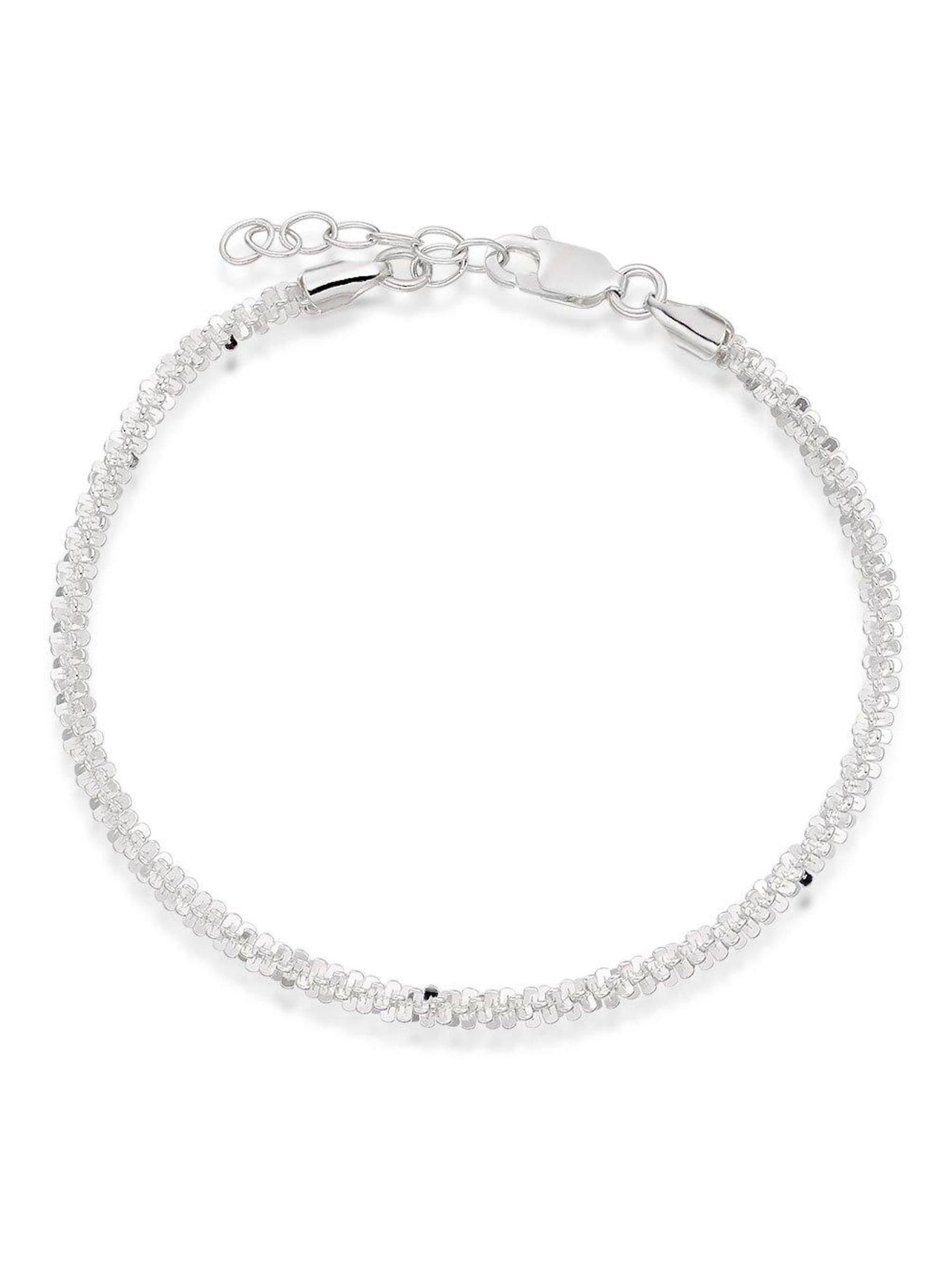 Silver Sparkle Bracelet sterling silver adjustable 19cm (British brand)