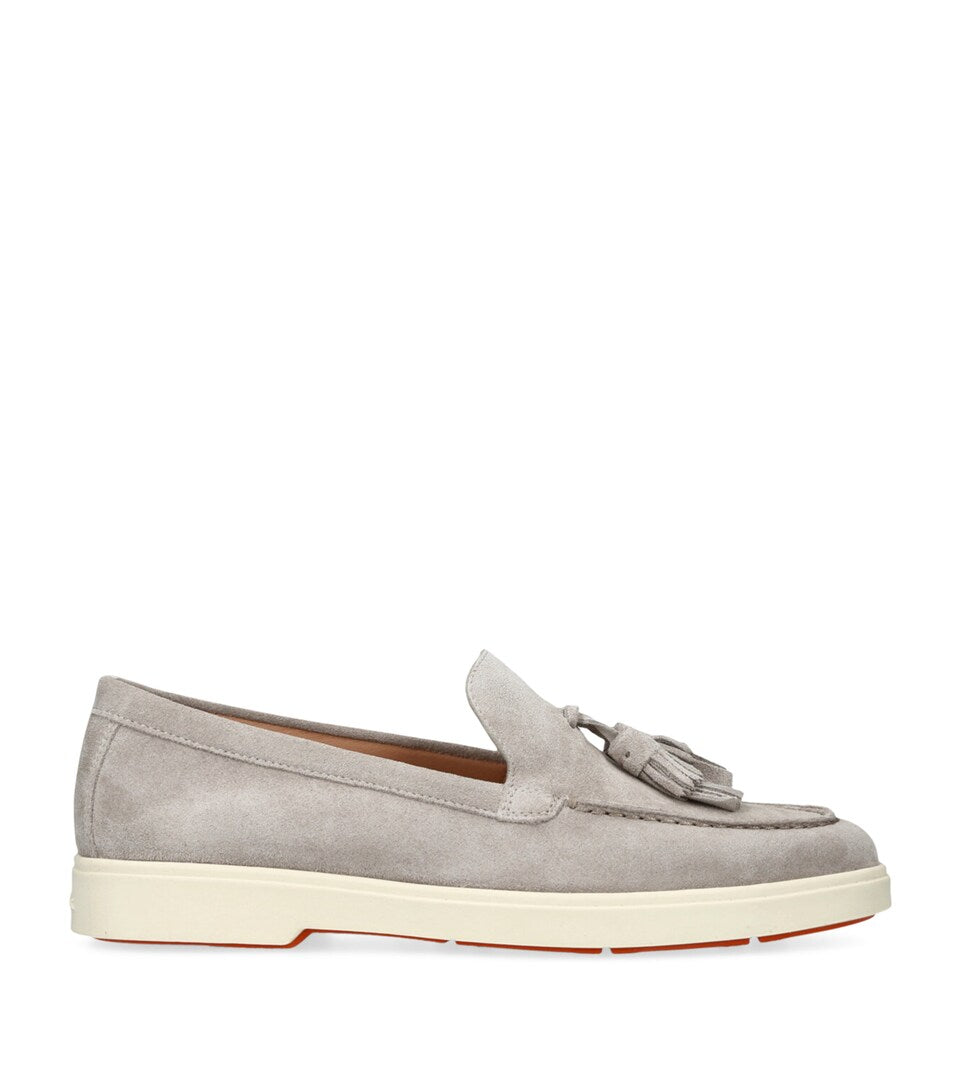Premium Suede Loafers with Rubber Sole, Made in Italy