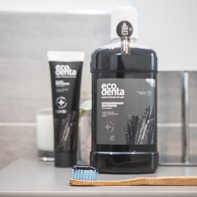 Ecodenta Extra Whitening Mouthwash Black Charcoal 500ml - British product