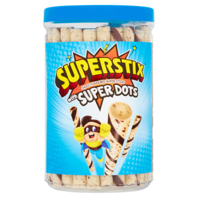 Superstix Choco Flavour Wafer Sticks with Super Dots Snack Bars 346g