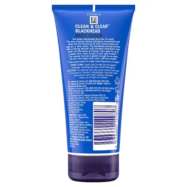 Clean & Clear Blackhead Scrub 150ml - British product