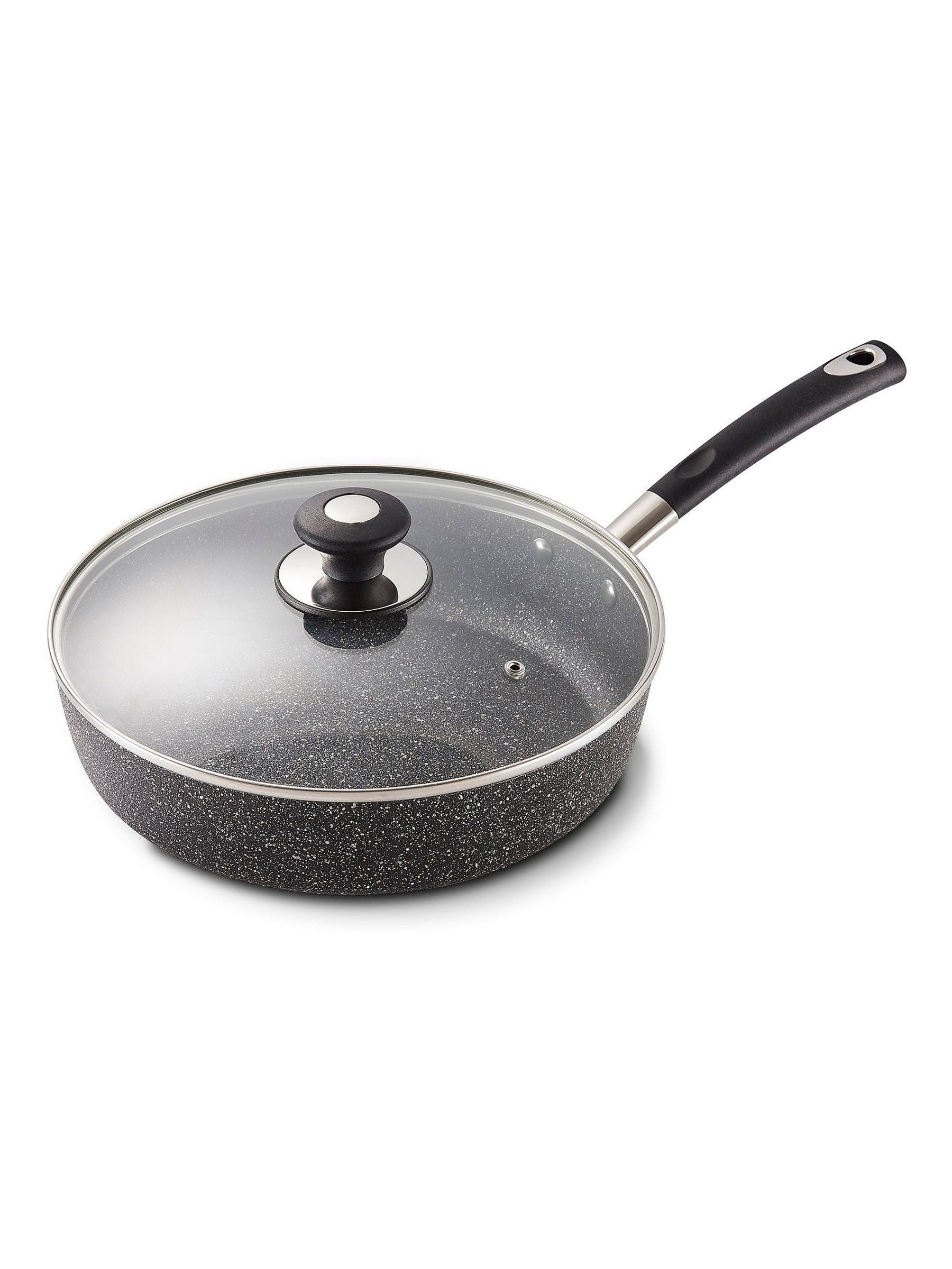 Tower Black deep frying pan with lid 28cm (British brand)