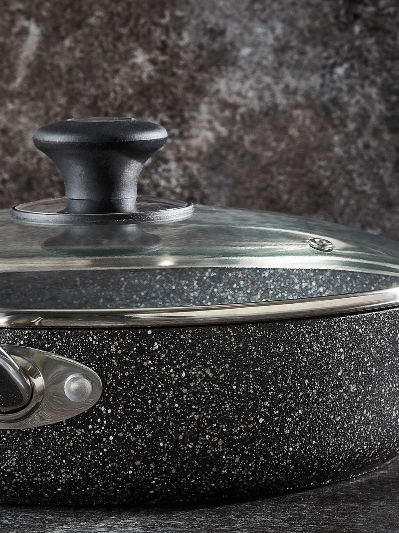 Tower Black deep frying pan with lid 28cm (British brand)