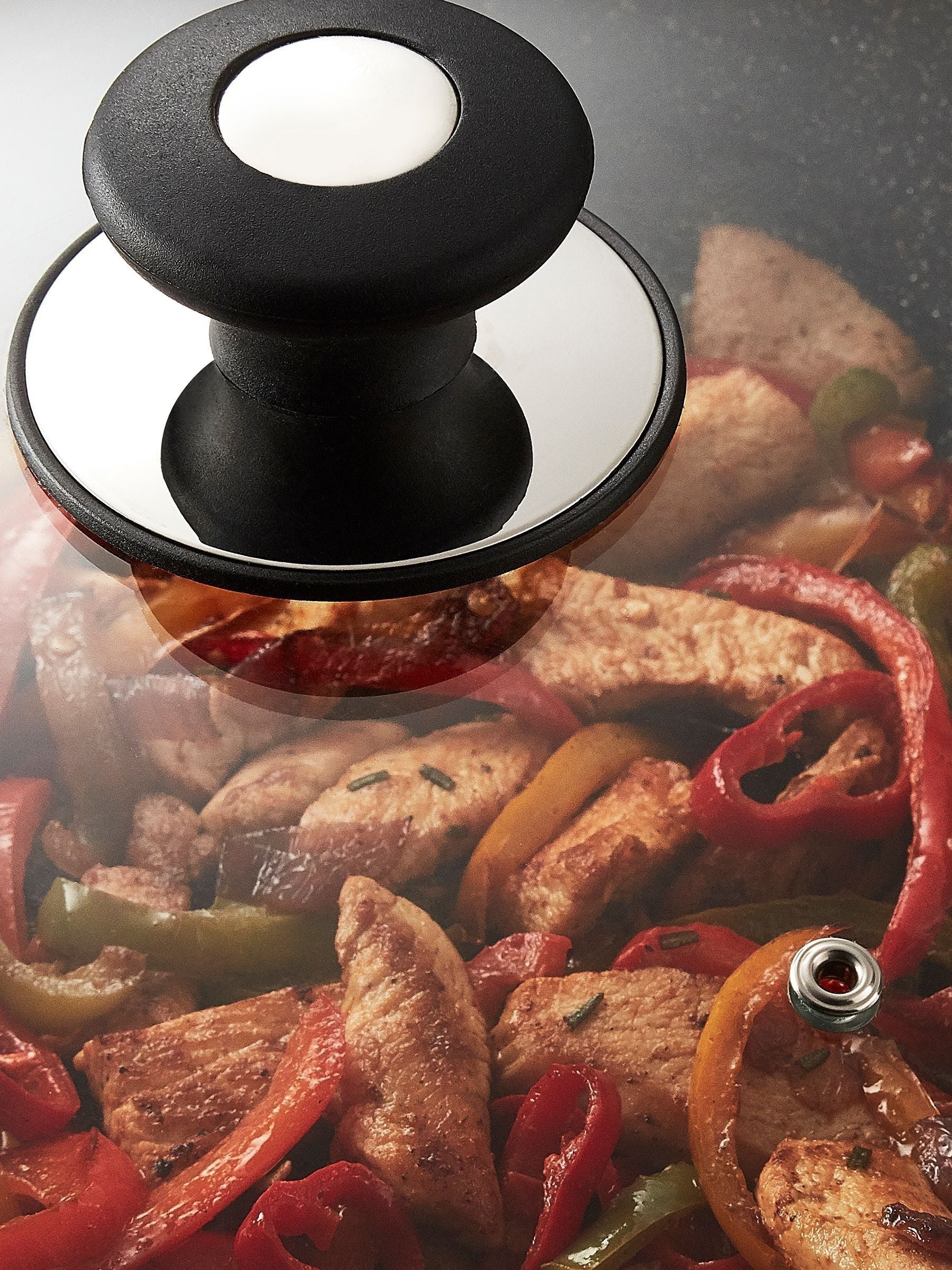 Tower Black deep frying pan with lid 28cm (British brand)