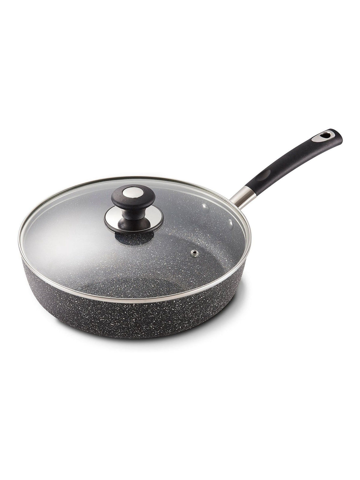 Tower Black deep frying pan with lid 28cm (British brand)