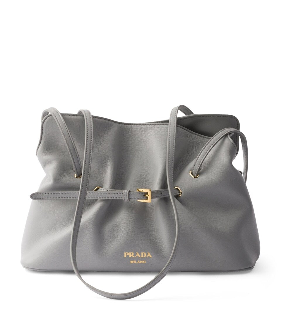 Scratch-Resistant Grained Leather Backpack with Buckle Fastening