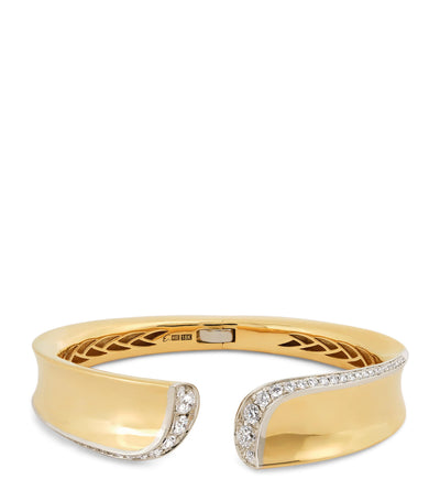 Engelbert Yellow Gold and Diamond Margareta Bangle