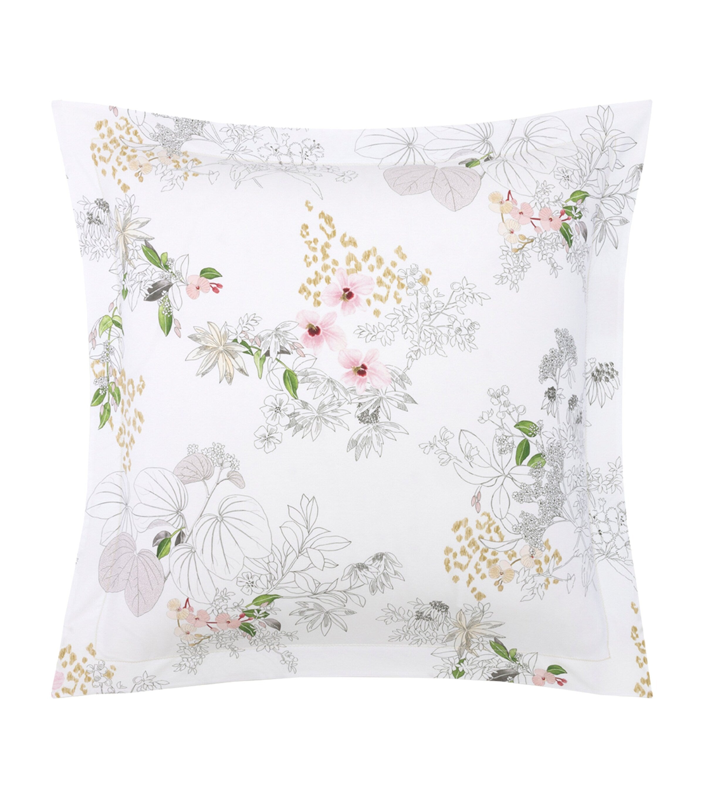 Yves Delorme Floral Orchidee Square Oxford pillowcase 65cm x 65cm (British brand)