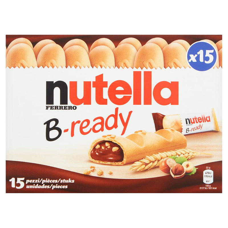 Nutella B-Ready Chocolate Cereal Bars 15 x 22g, imported from the UK