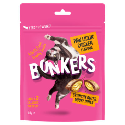 Bonkers Crunchy Soft Cat Treats Chicken 180g - British product