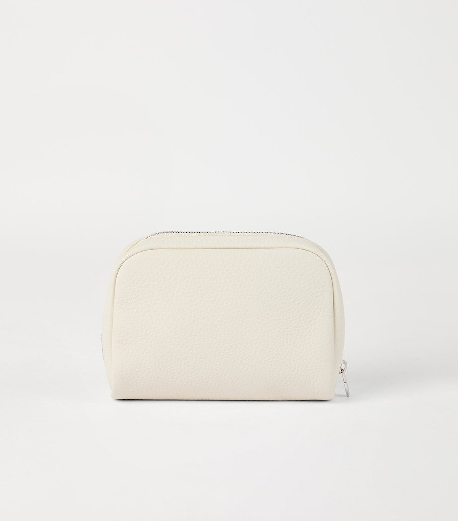 Brunello Cucinelli compact grained leather wash bag - British product