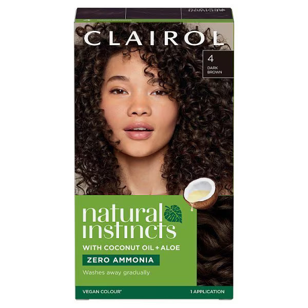 Clairol natural instincts semi-permanent hair dye dark brown - British product