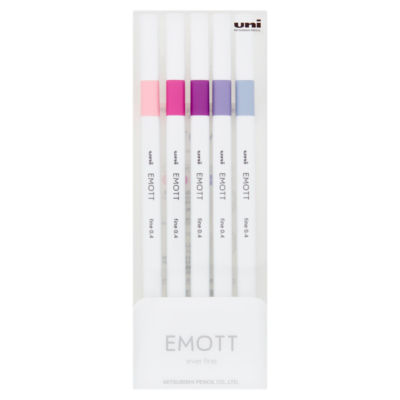 uni-ball EMOTT 0.4 fine line pens 5 pack (British brand)