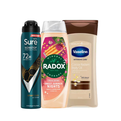 Radox Sure Men Gym Bundle Shower Gel Deodorant 225ml+250ml
