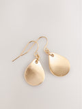 Gold tone petal drop earrings 3.5cm length, UK version